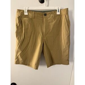 Orvis Mens 34 Lightweight Tech Shorts Tan Khaki Nylon Hiking Fishing Golf